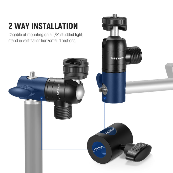NEEWER ST-GM06 NEEWER Light Stand Mount Adapter offers 2 ways to install.