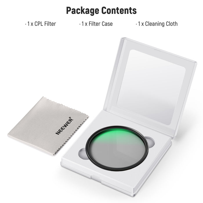 Package Contents of the NEEWER MC CPL Filter