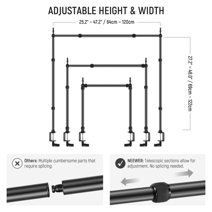 The precise scale markings on the tubes for more efficient height adjustments