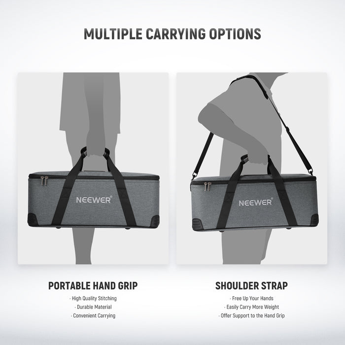 NEEWER PB6 Portable Storage Travel Bag supports two carrying ways.