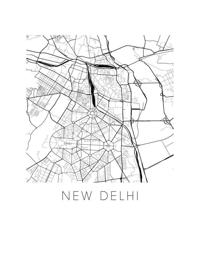 New Delhi Map Print