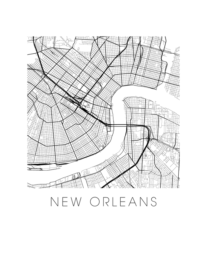 New Orleans Map Print