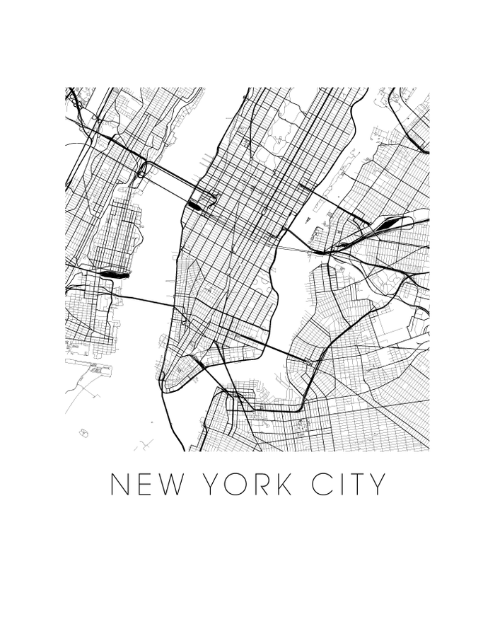 New York City Map Print