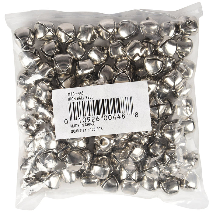 100-piece package of nickel plated jingle bells