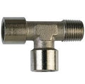 Metal pipe fitting on a white background