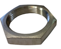 Metal hex nut on a white background