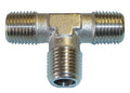 Brass plumbing tee fitting on a white background