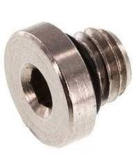 Metal fitting or connector on a white background