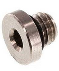 Metal fitting or connector on a white background