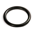 Black rubber O-ring on a white background