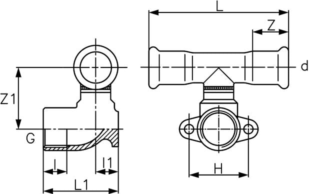 Technical drawing of a mechanical component with dimensions labeled