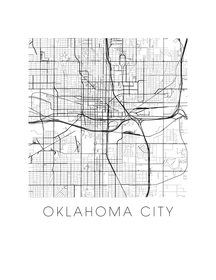 Oklahoma City Map Print
