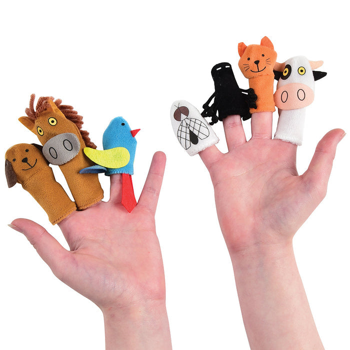 7-Piece Animal Finger Puppets on Hands