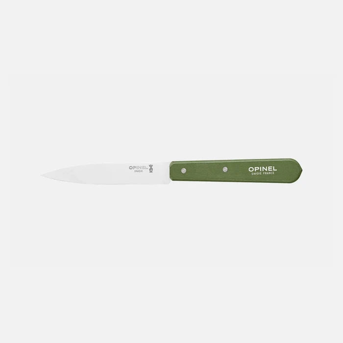 Opinel No.112 Paring Knife in Dark Green on a white background at Addison West
