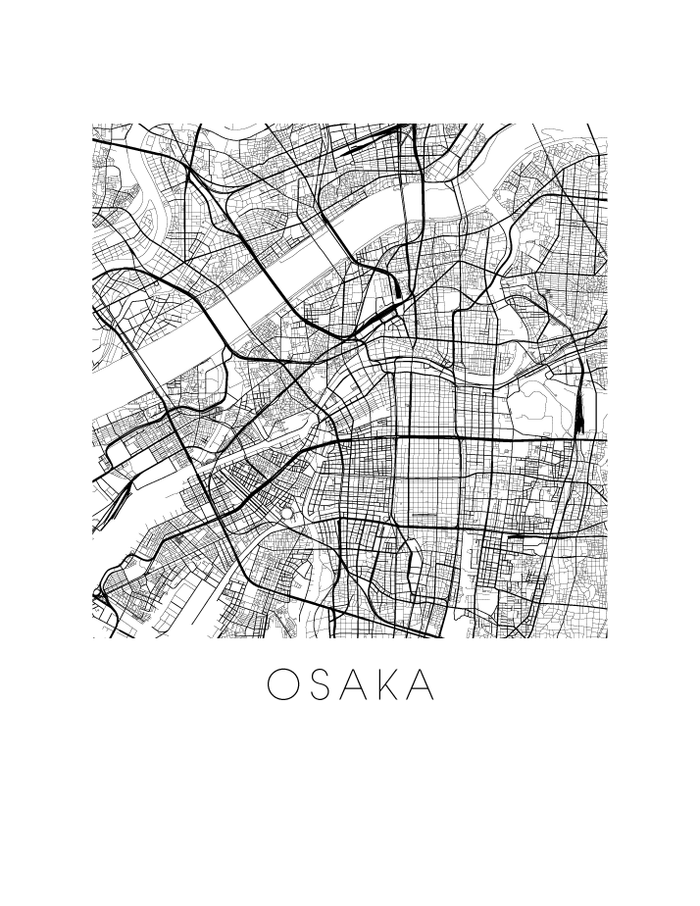 Osaka Map Print