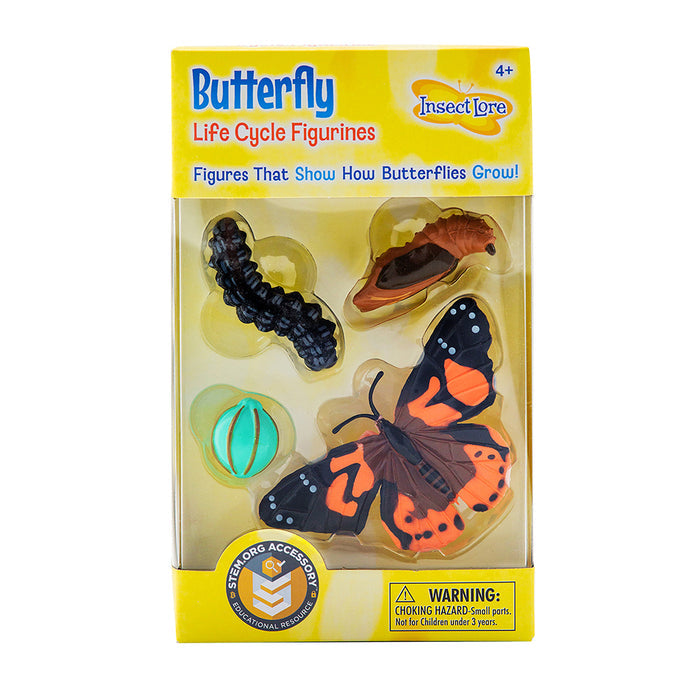 Painted Lady Butterfly Life Cycle Figurines | 4-Piece Educational Set in Original Packaging