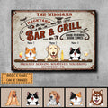 Pawzity Metal Backyard Bar & Grill Sign, Gifts For Pet Lovers, Good Friends Good Times Welcome Signs