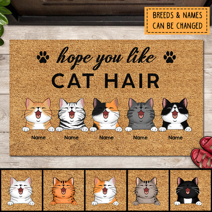 Pawzity Personalized Doormat, Gifts For Cat Lovers, Hope You Like Cat Hair Outdoor Door Mat
