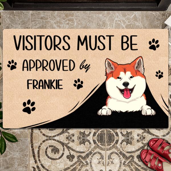 Pawzity Personalized Doormat, Gifts For Dog Lovers, Visitors Must Be Approved By My Dog Outdoor Door Mat