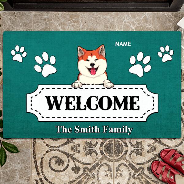 Pawzity Welcome Mat, Gifts For Dog Lovers, White Sign Outdoor Door Mat, Personalized Housewarming Gifts