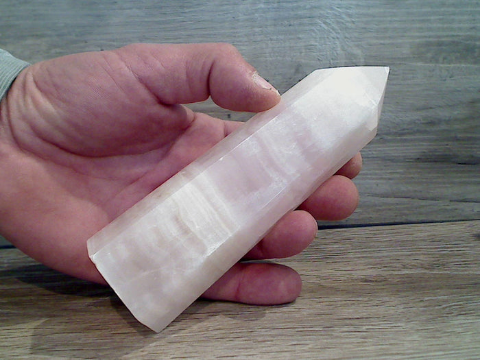 Pink Calcite 6" x 2" x 1.5" Crystal Point