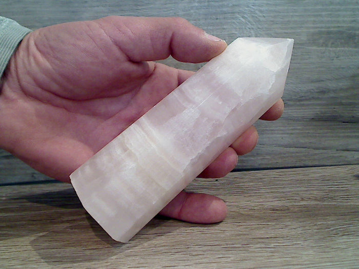 Pink Calcite 6" x 2" x 1.5" Crystal Point