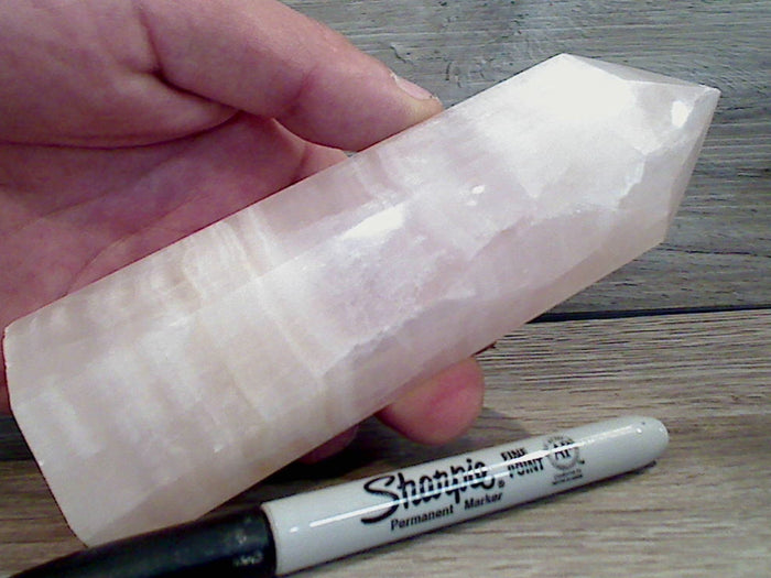 Pink Calcite 6" x 2" x 1.5" Crystal Point