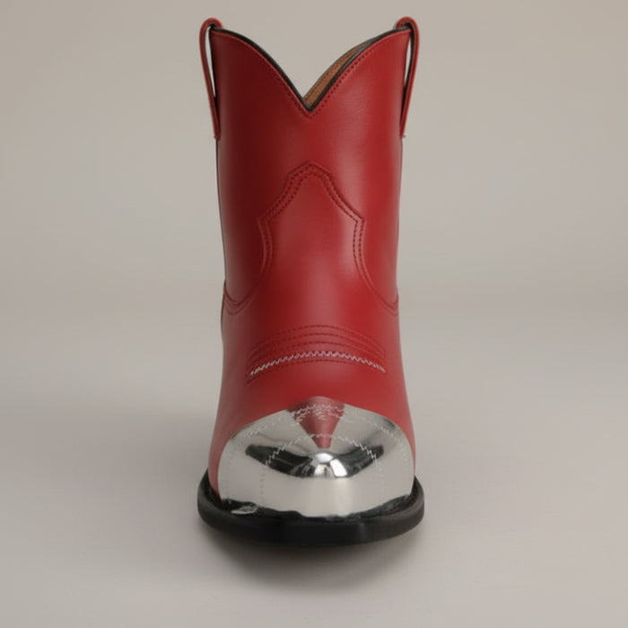 pointed silver zig zag boot toe tips