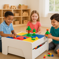 Preschool Building Brick Activity Table with Storage Drawer