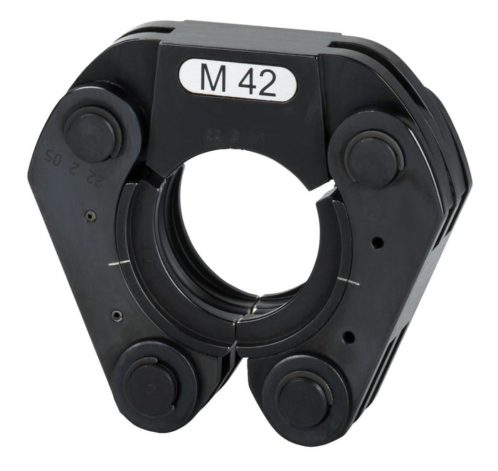 Black metal clamping tool with 'M 42' marking on a white background