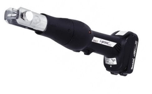 Europress compact one-hand press tool in gray, 2-3kg capacity, used for pipe fitting and plumbing applications.
