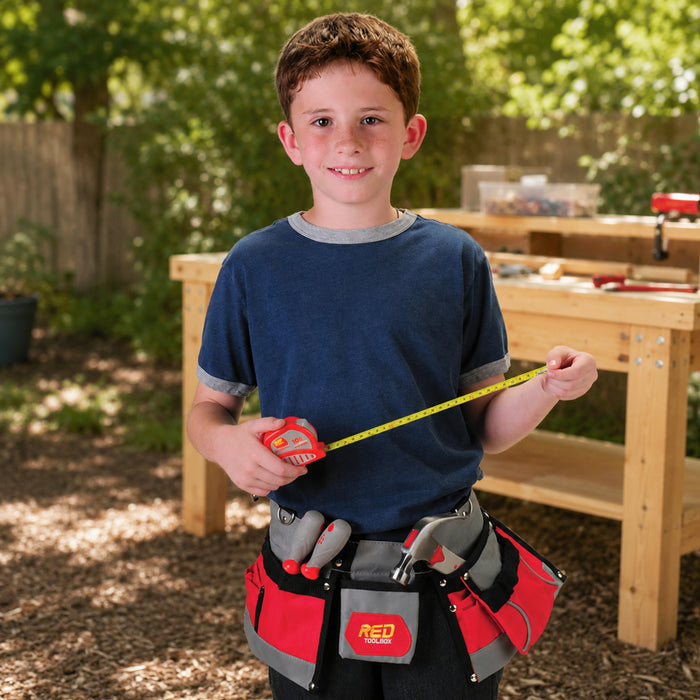 Real Tool Set with Adjustable Tool Belt – 5 Piece Child-Sized Tool Kit