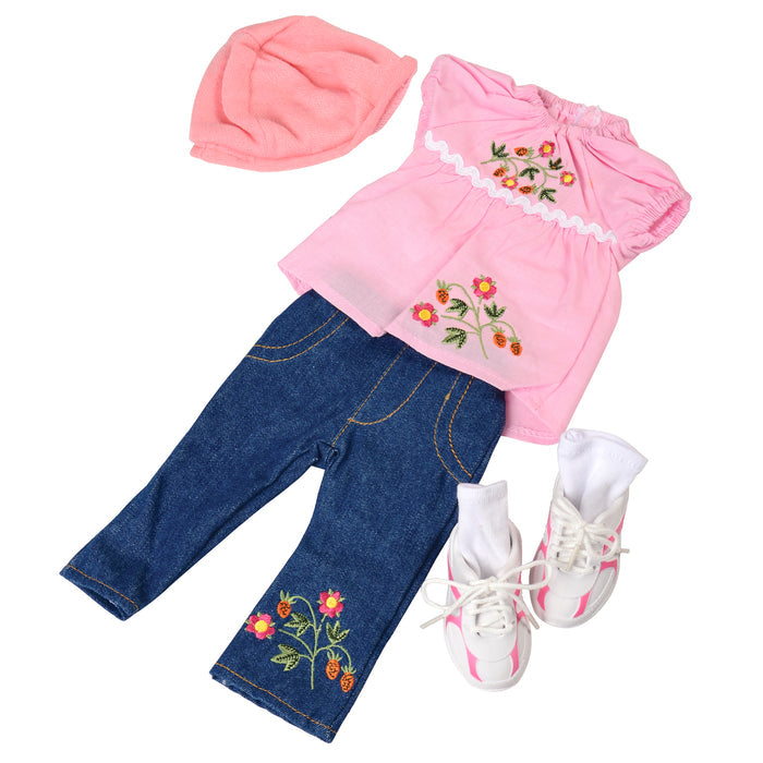 Realistic Doll Clothing Set for 16"–18" Dolls - Jeans, Hat & Shoes