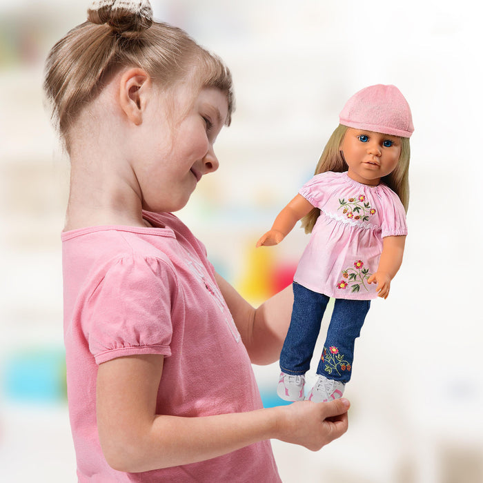 Realistic Doll Clothing Set for 16"–18" Dolls - Jeans, Hat & Shoes