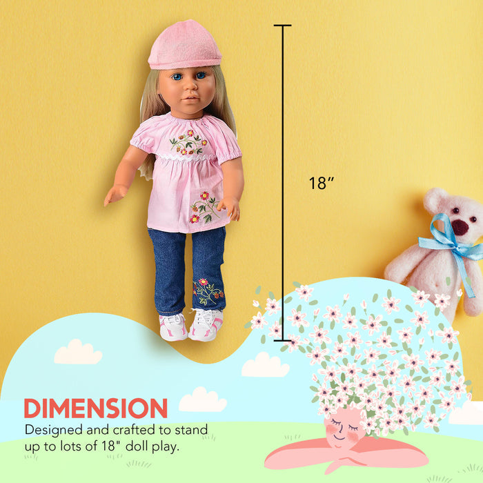 Realistic Doll Clothing Set for 16"–18" Dolls - Jeans, Hat & Shoes