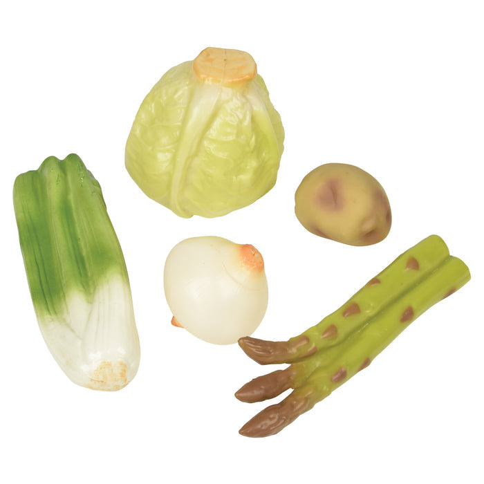 Realistic Play Vegetables Set | 5-Piece Life-Size Pretend Food