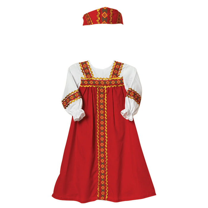 Red and Gold Folk Festival Dress | Eastern Europe