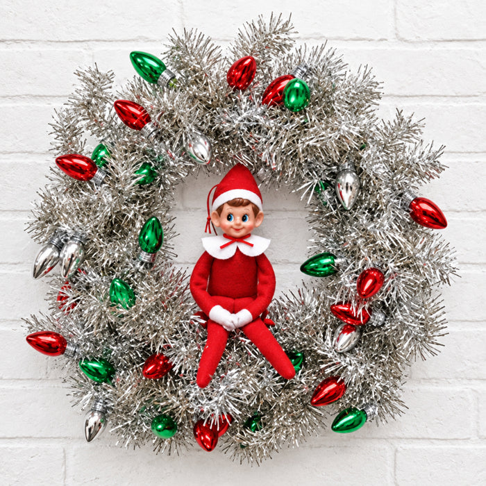 red felt bendable retro elf ornament