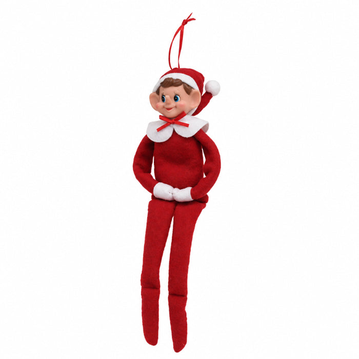 red felt bendable retro elf ornament