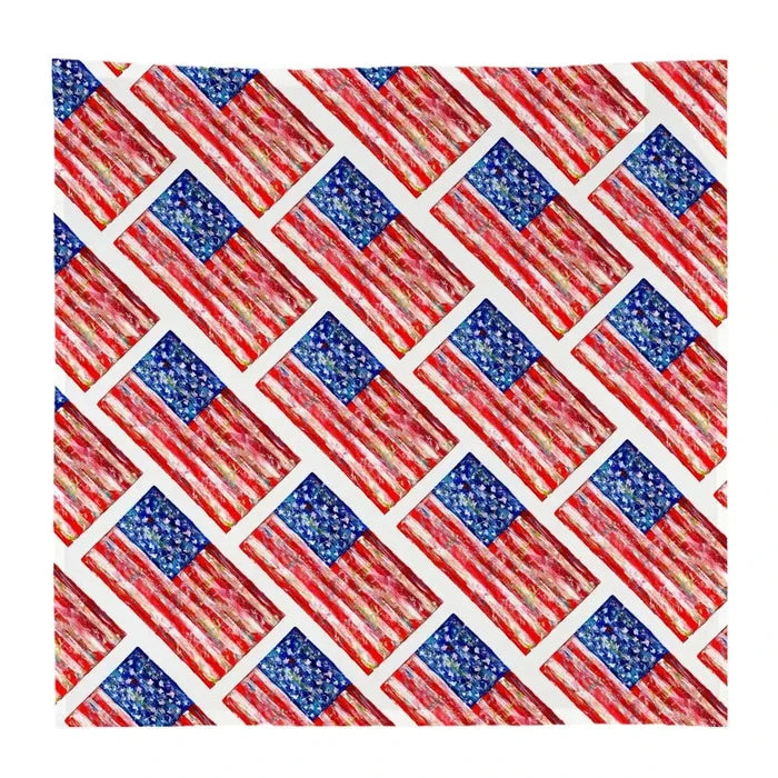 French Graffiti Red White & Blue Kitchen Square Towel