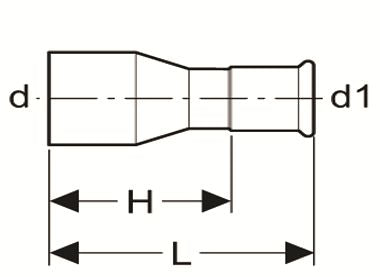 Technical drawing of a cylindrical component with dimensions labeled