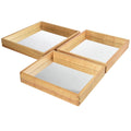 Reflective Observation Trays | Set of 3 Double-Sided Mirrored Wooden Trays for Exploring Light, Shadows & Structures