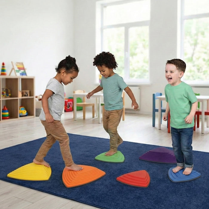 River Stones 6-Piece Set | Triangular Balance Stones for Active Play