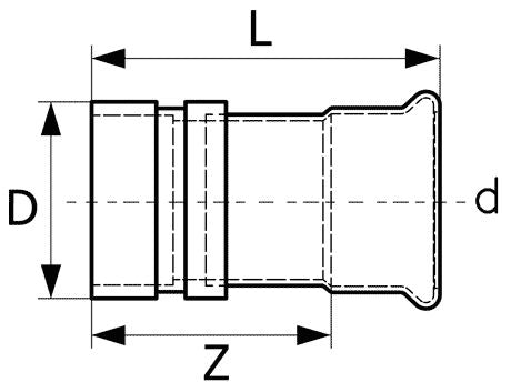 Technical drawing of a cylindrical component with dimensions labeled