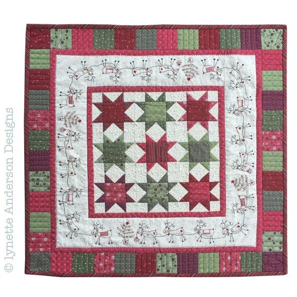 Running Reindeer Table Topper by Lynette Anderson