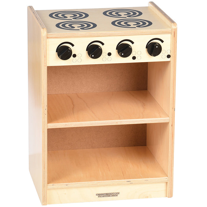 Safe-Play Eco-Friendly Wooden Toddler Kitchen Stove