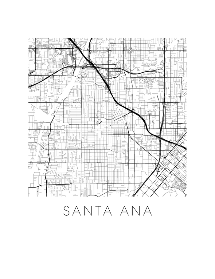 Santa Ana Map Print