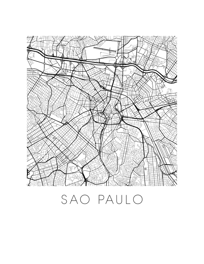 Sao Paulo Map Print