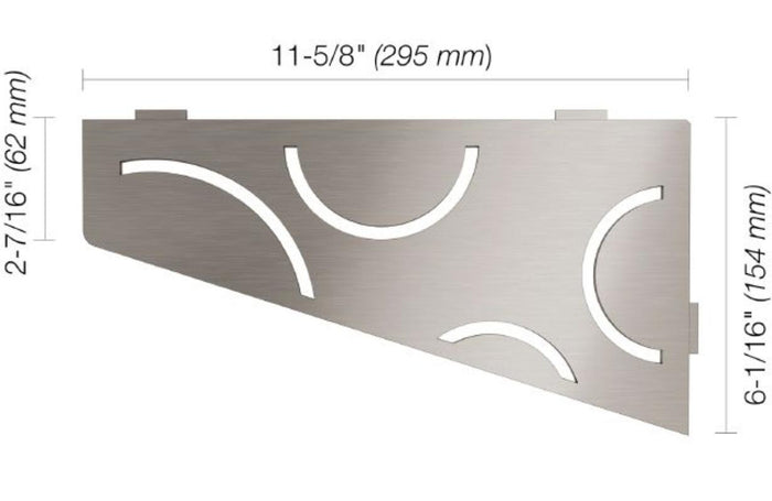 Schluter Curve Shower Shelf - Brushed Stainless