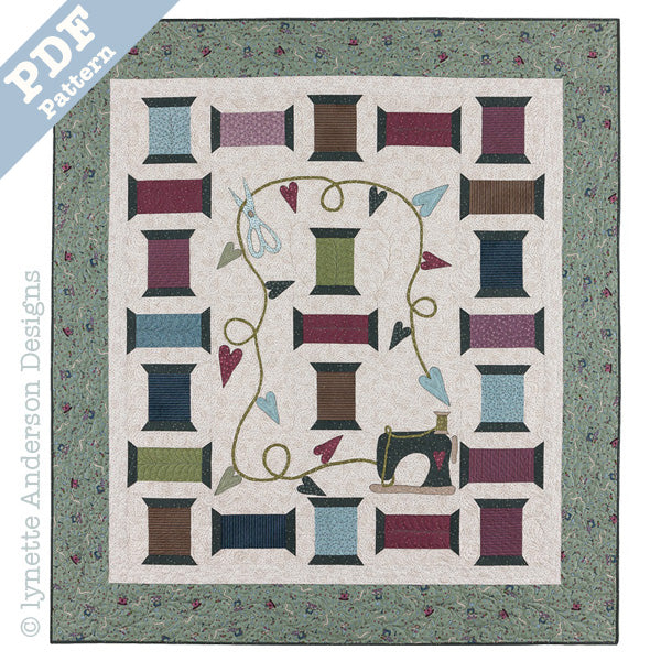 Scissors, Spools and Thread Quilt by Lynette Anderson